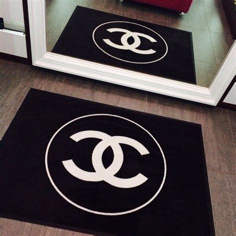 chanel bathroom rugs|chanel inspired area rug.